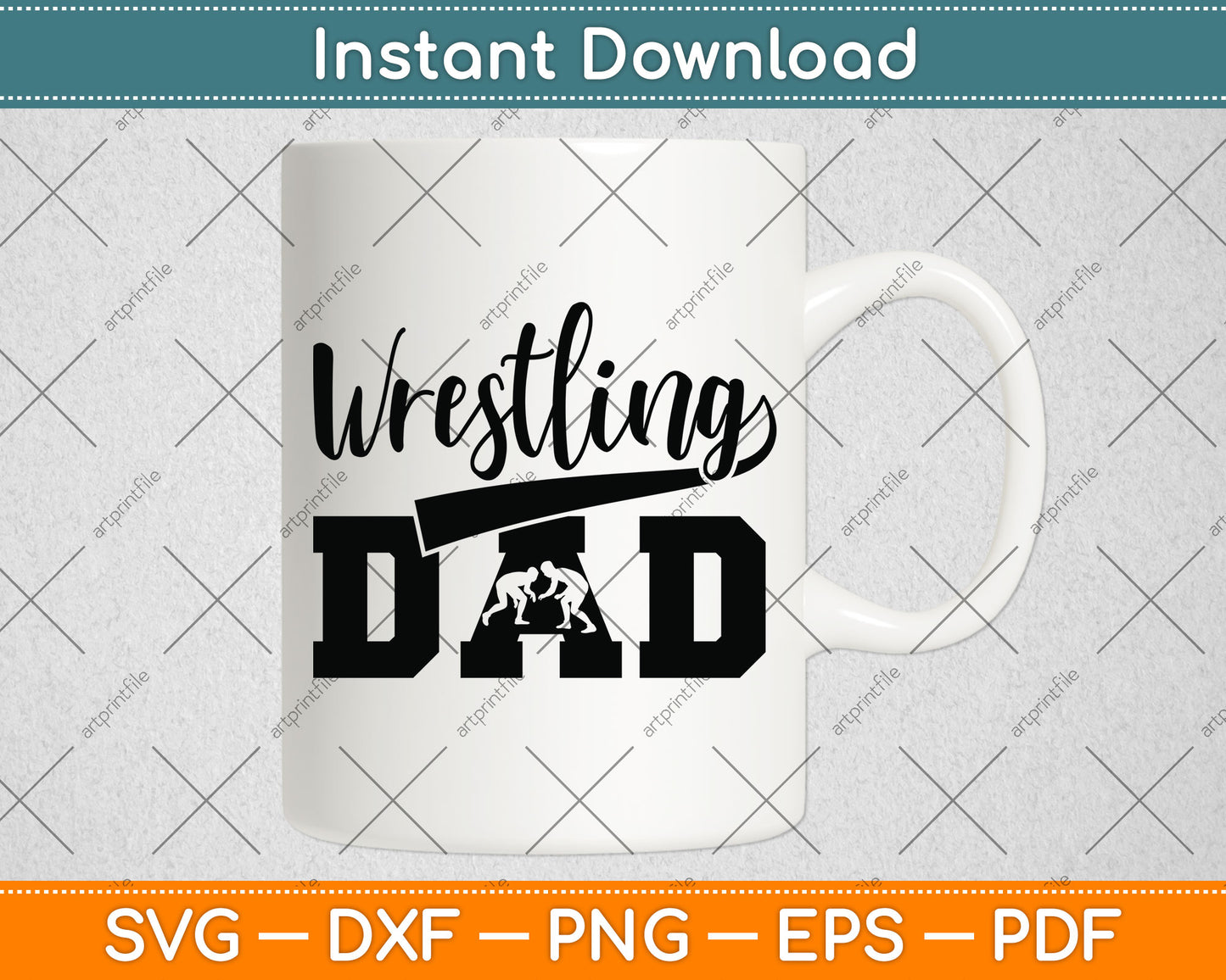 Wrestling Dad Fathers Day Svg Png Dxf Digital Cutting File