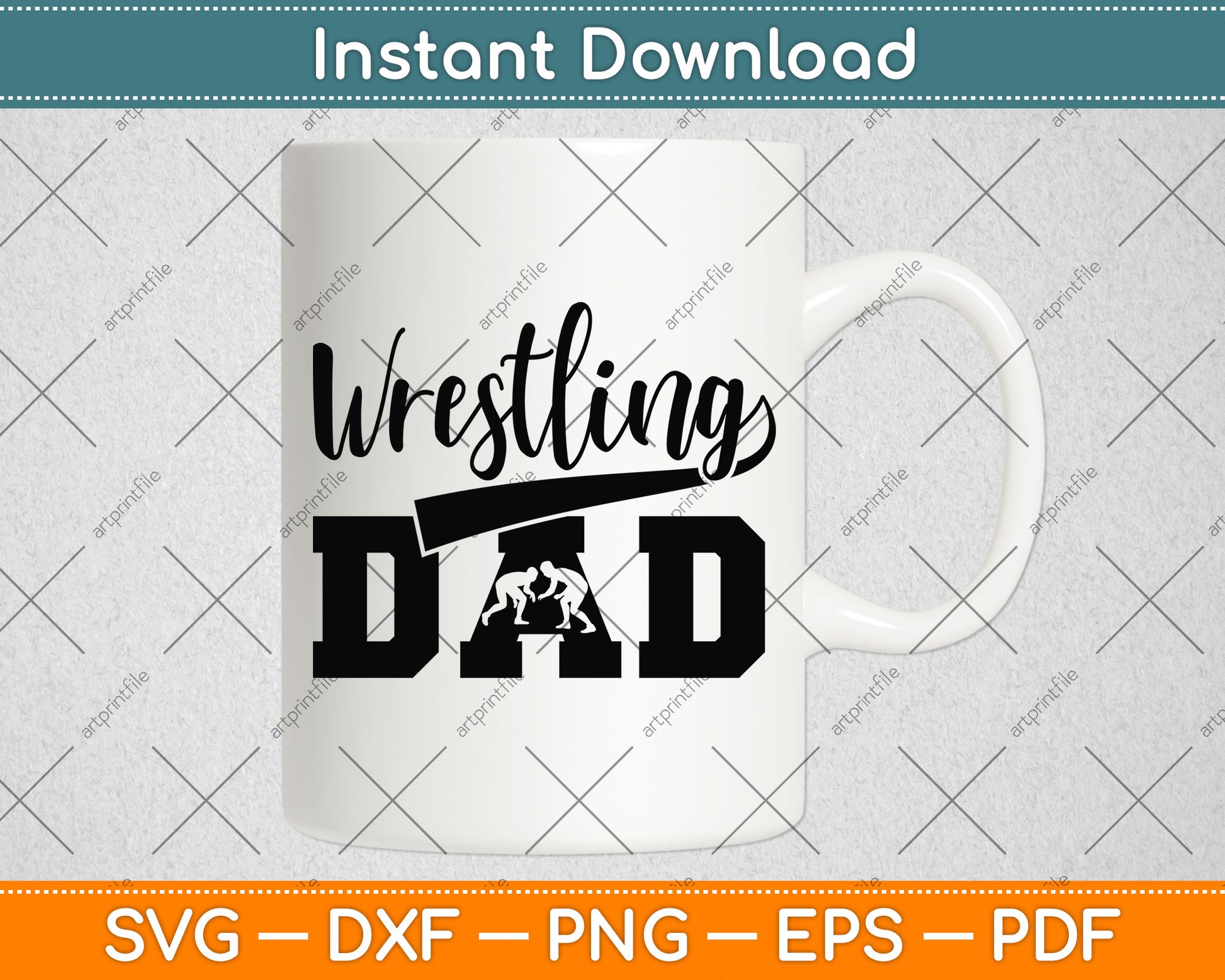Wrestling Dad Fathers Day Svg Png Dxf Digital Cutting File