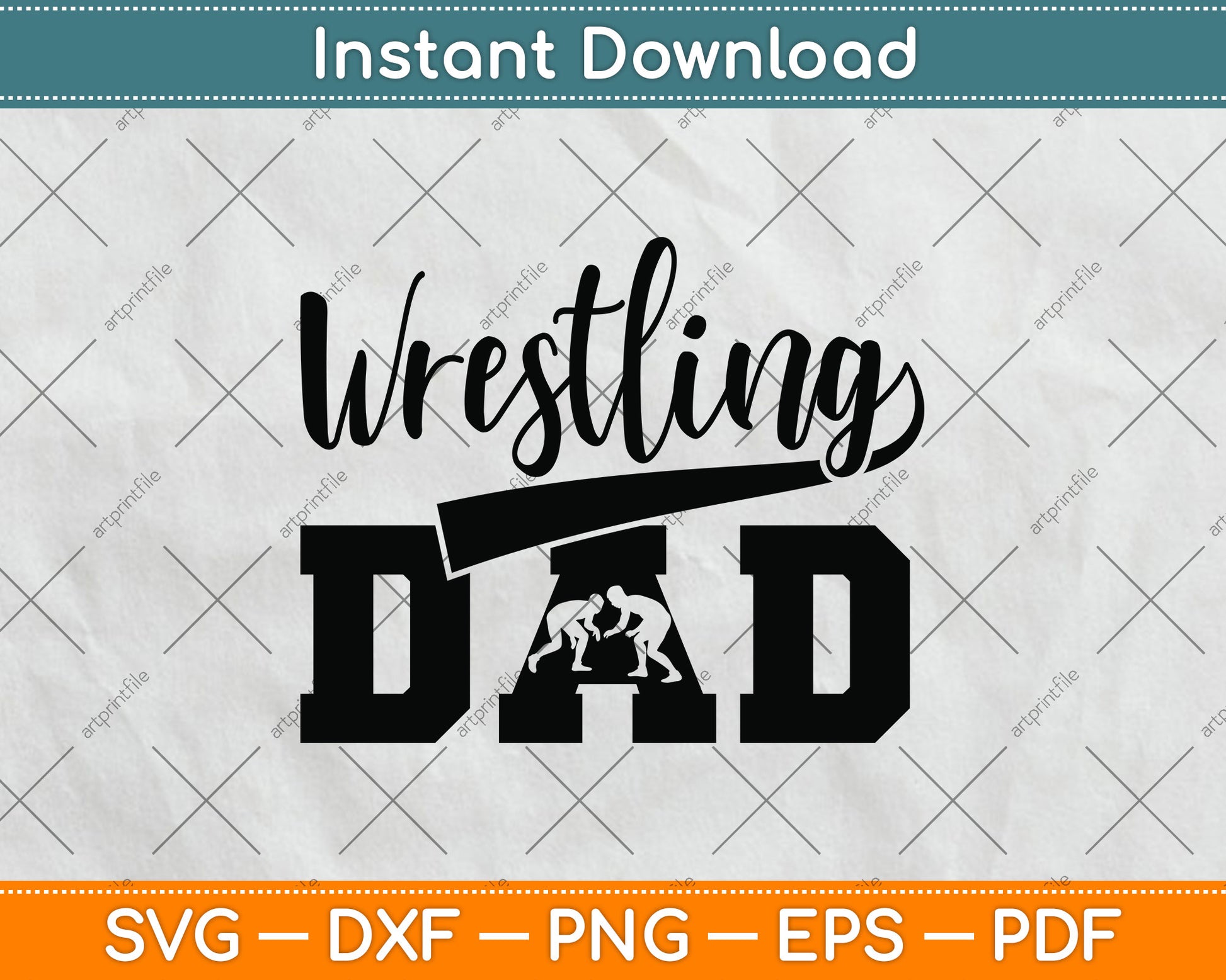Wrestling Dad Fathers Day Svg Png Dxf Digital Cutting File