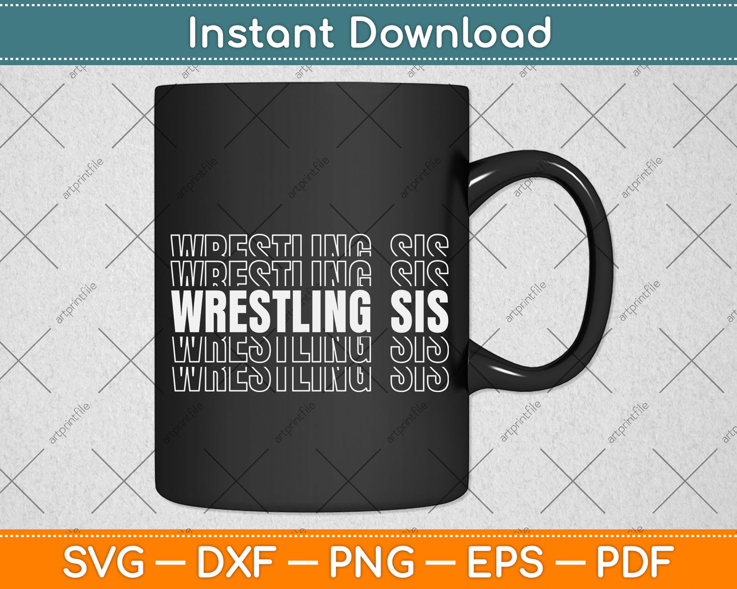 Wrestling Sister Funny Svg Png Dxf Digital Cutting File