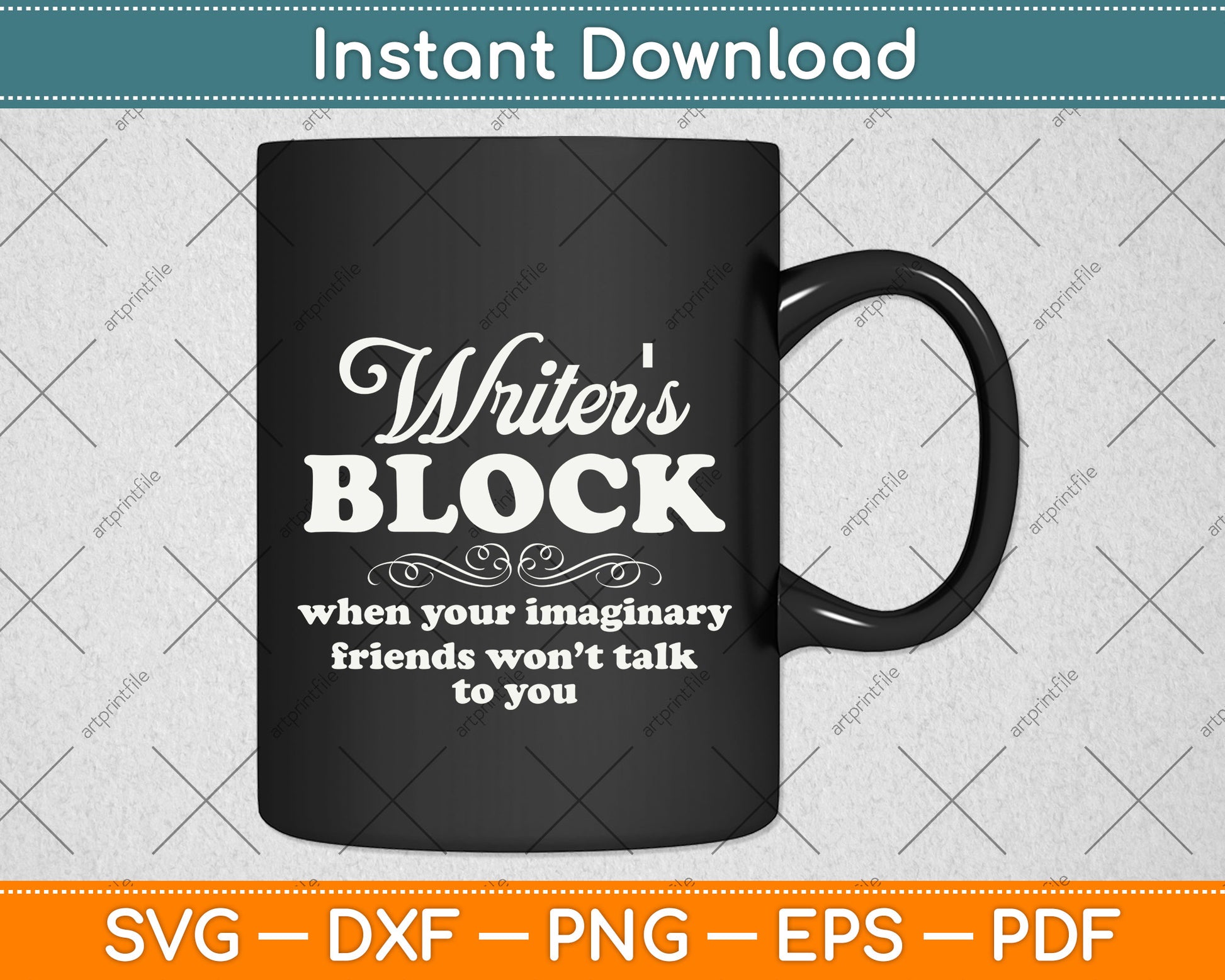 Writer's Block Funny Writer Novel Author Journalist Svg Png Dxf Digital Cutting File