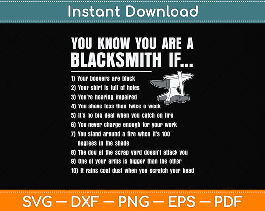 You Are A Blacksmith Funny Metalsmith Svg Png Dxf Digital Cutting File