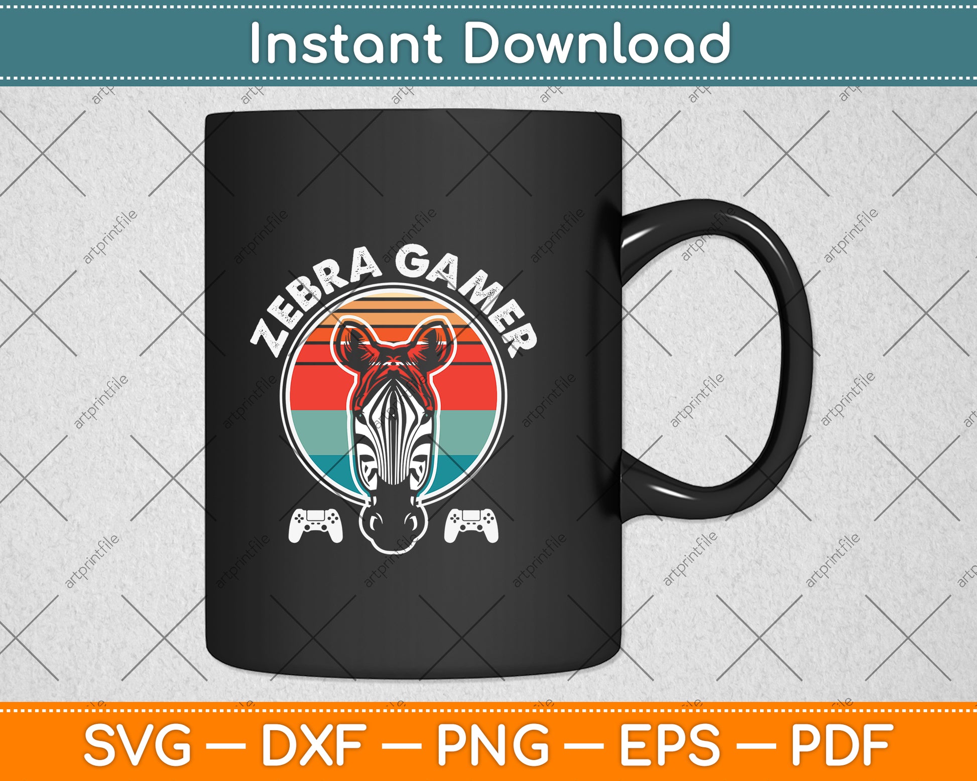 Zebra Gamer Controller Graphic Svg Png Dxf Digital Cutting File