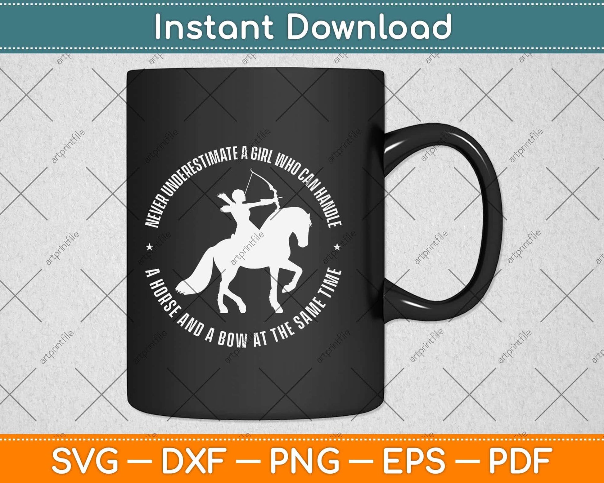 A Girl Who Can Handle A Horse And A Bow - Mounted Archery Svg Png Dxf Cutting File