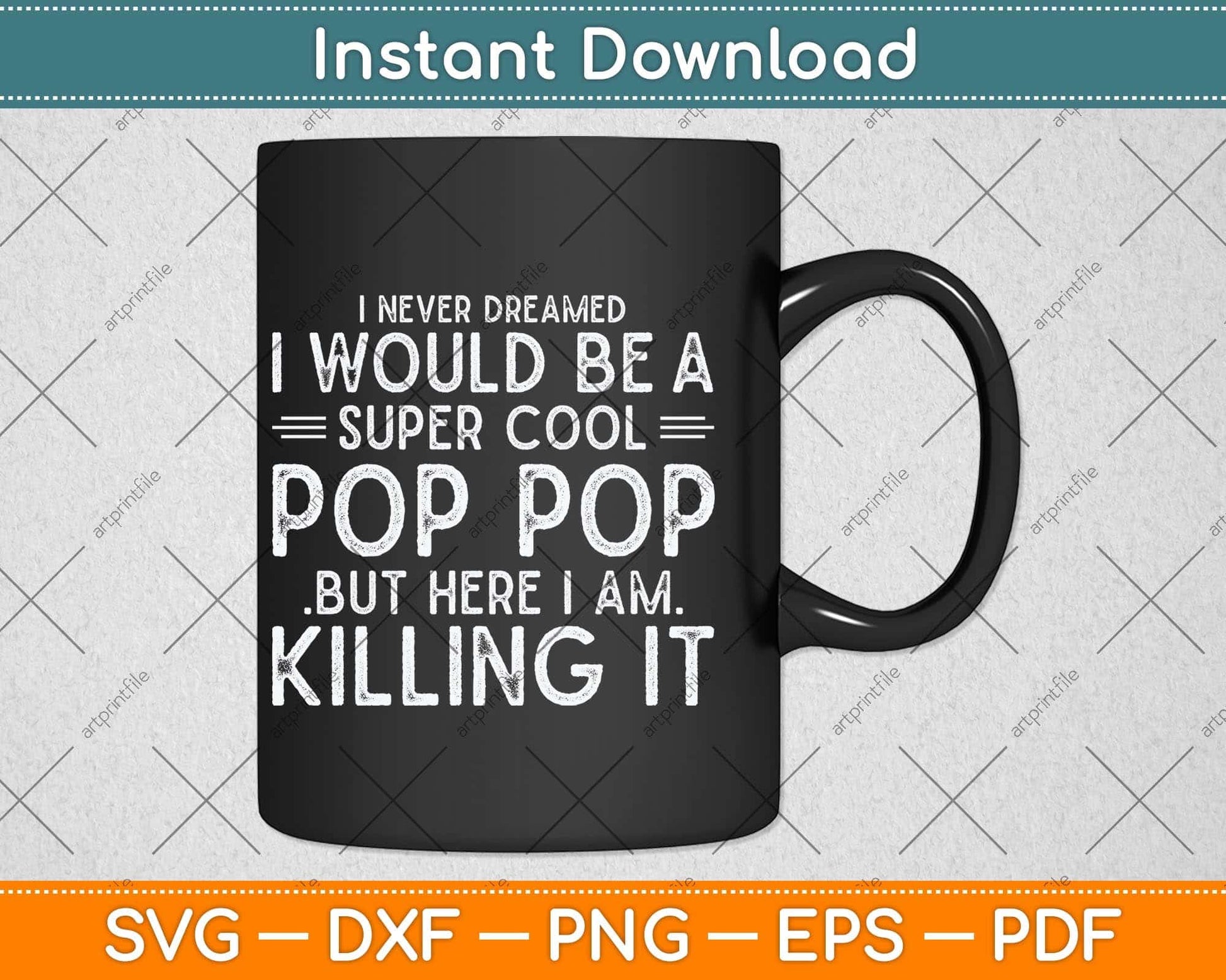A Super Cool Pop Pop Grandpa Fathers Day Svg Png Dxf Digital Cutting File