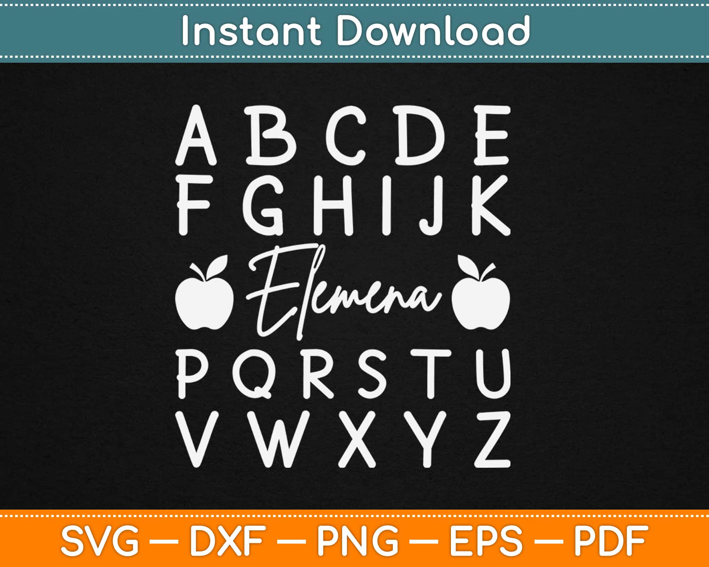 ABCD Elemeno Kindergarten Teacher Svg Design Cricut Printable Cutting Files