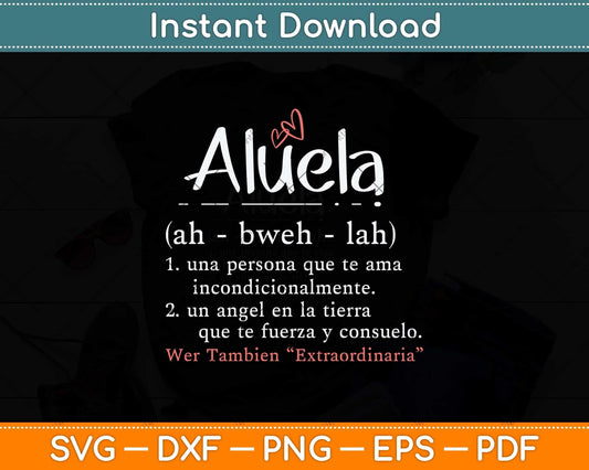 Abuela Mothers Day Gift In Spanish Latina Grandma Svg Png Dxf Digital Cutting File