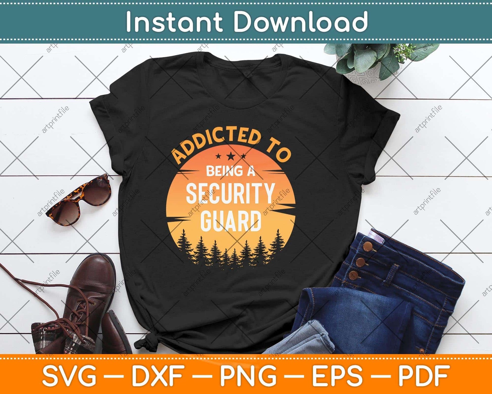 Addicted to Being A Security Guard Svg Png Dxf Digital Cutting File
