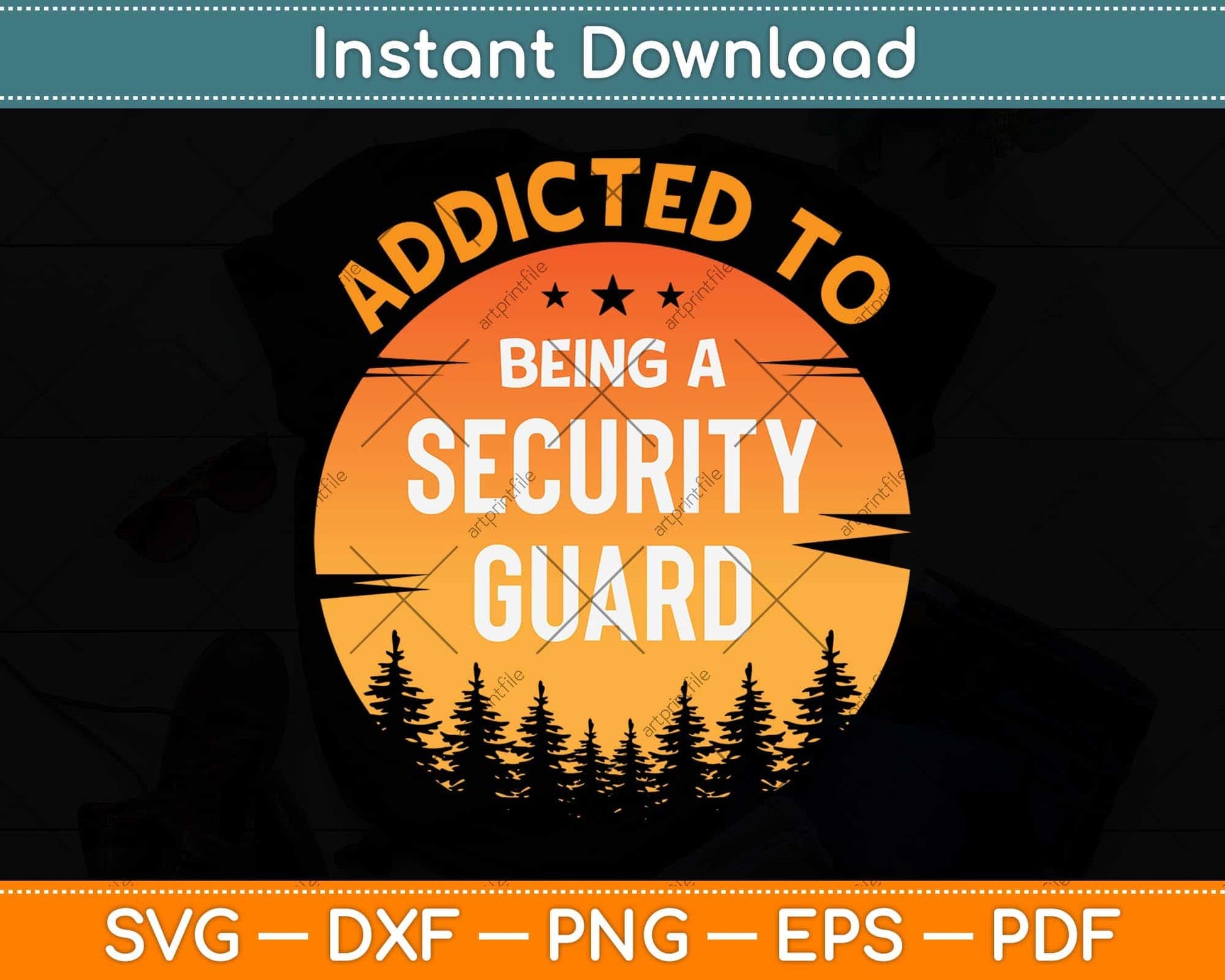 Addicted to Being A Security Guard Svg Png Dxf Digital Cutting File