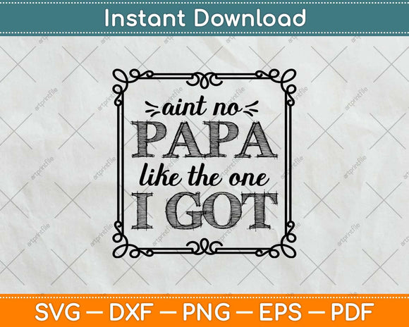 Ain't No Papa Like The One I Got Baby Funny Fathers Day Svg Cutting File