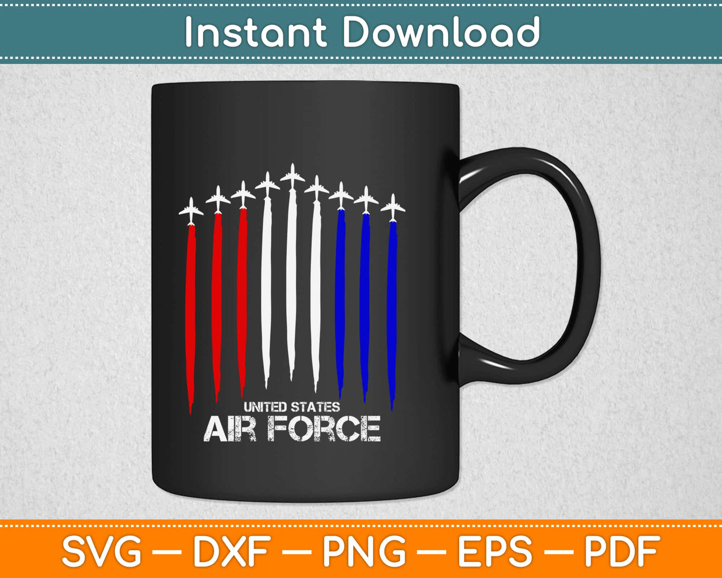 Air Force US Veterans 4th of July Svg Design Cricut Printable Cutting Files