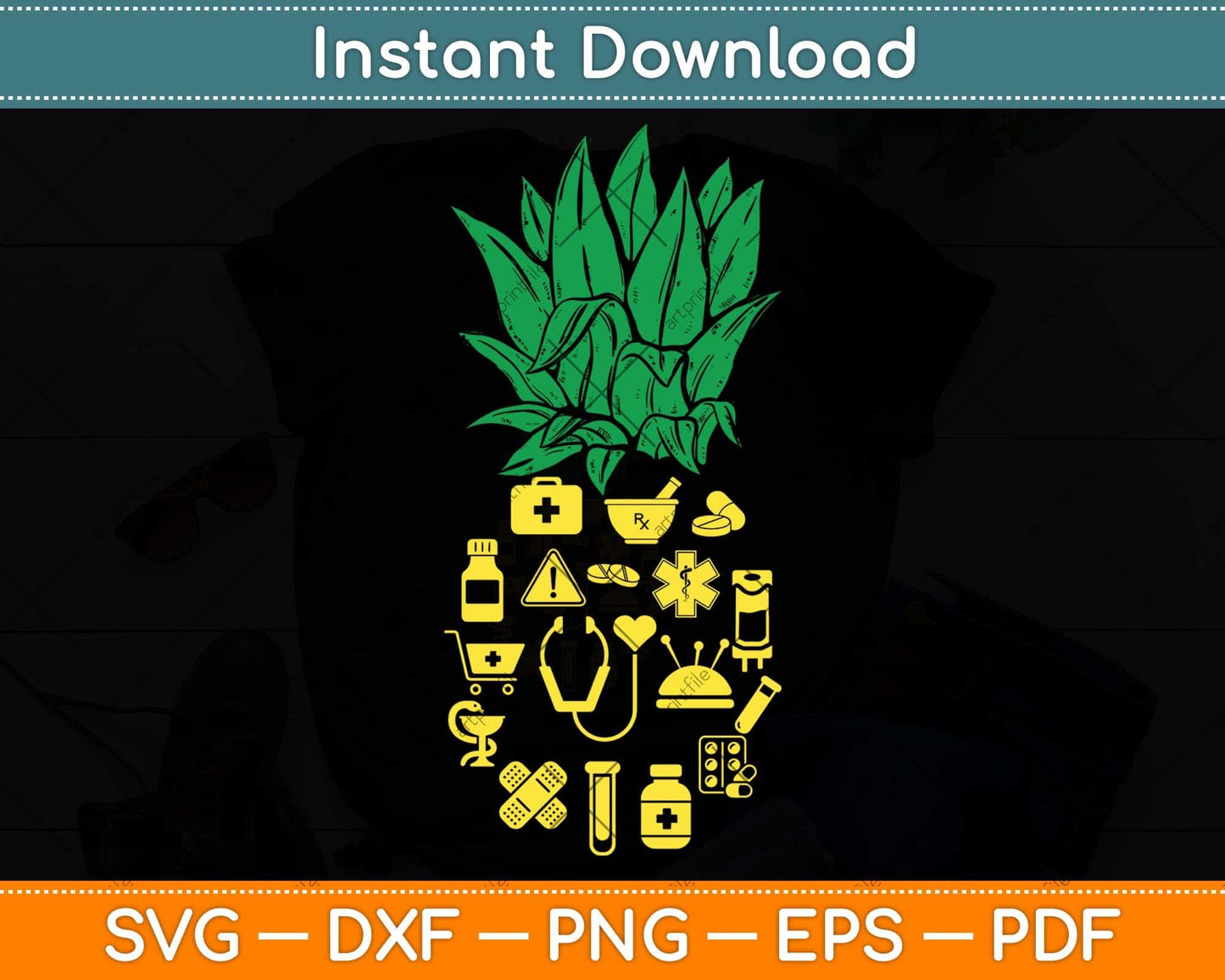 Aloha Pineapple Pharmacist Summer Svg Png Dxf Digital Cutting File