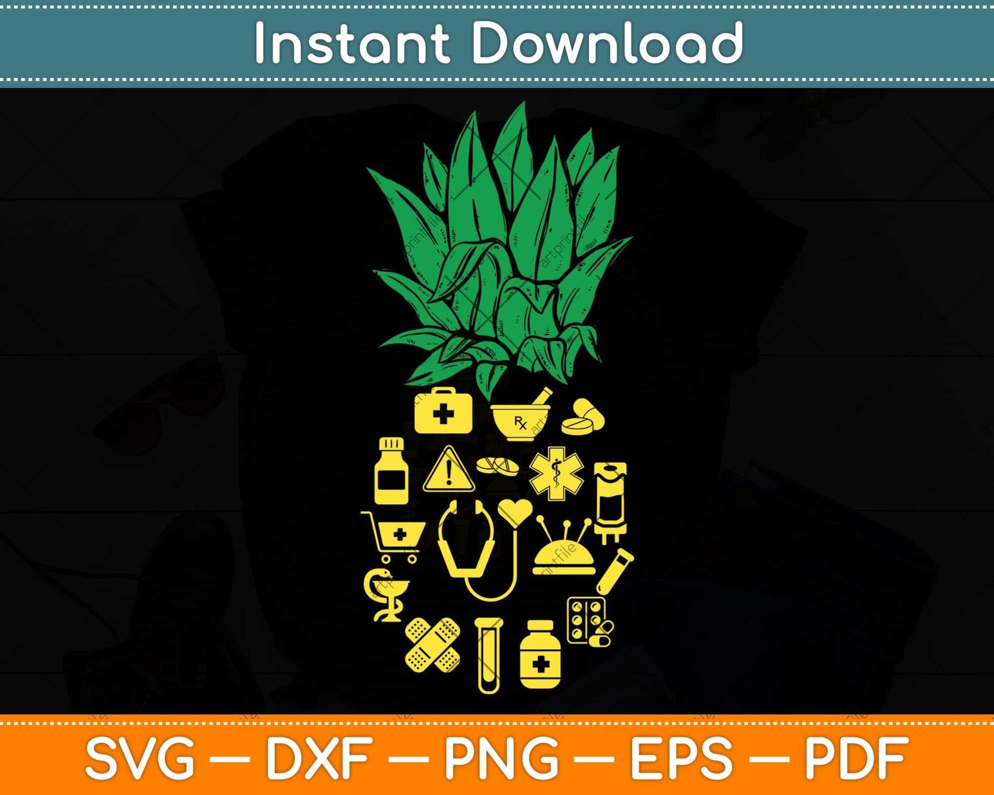 Aloha Pineapple Pharmacist Summer Svg Png Dxf Digital Cutting File