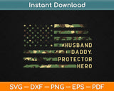 American Como Flag Husband Daddy Protector Hero Fathers Day Svg Design
