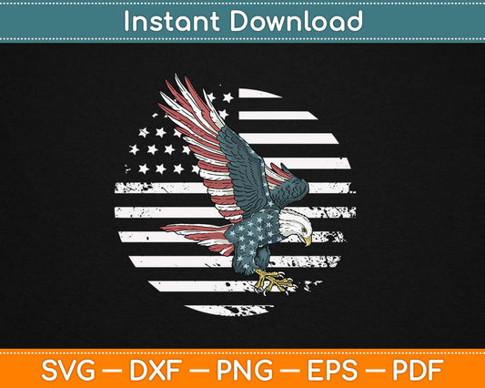 American Eagle Flag Patriotic 4th of July Svg Design Cricut Printable Cutting Files