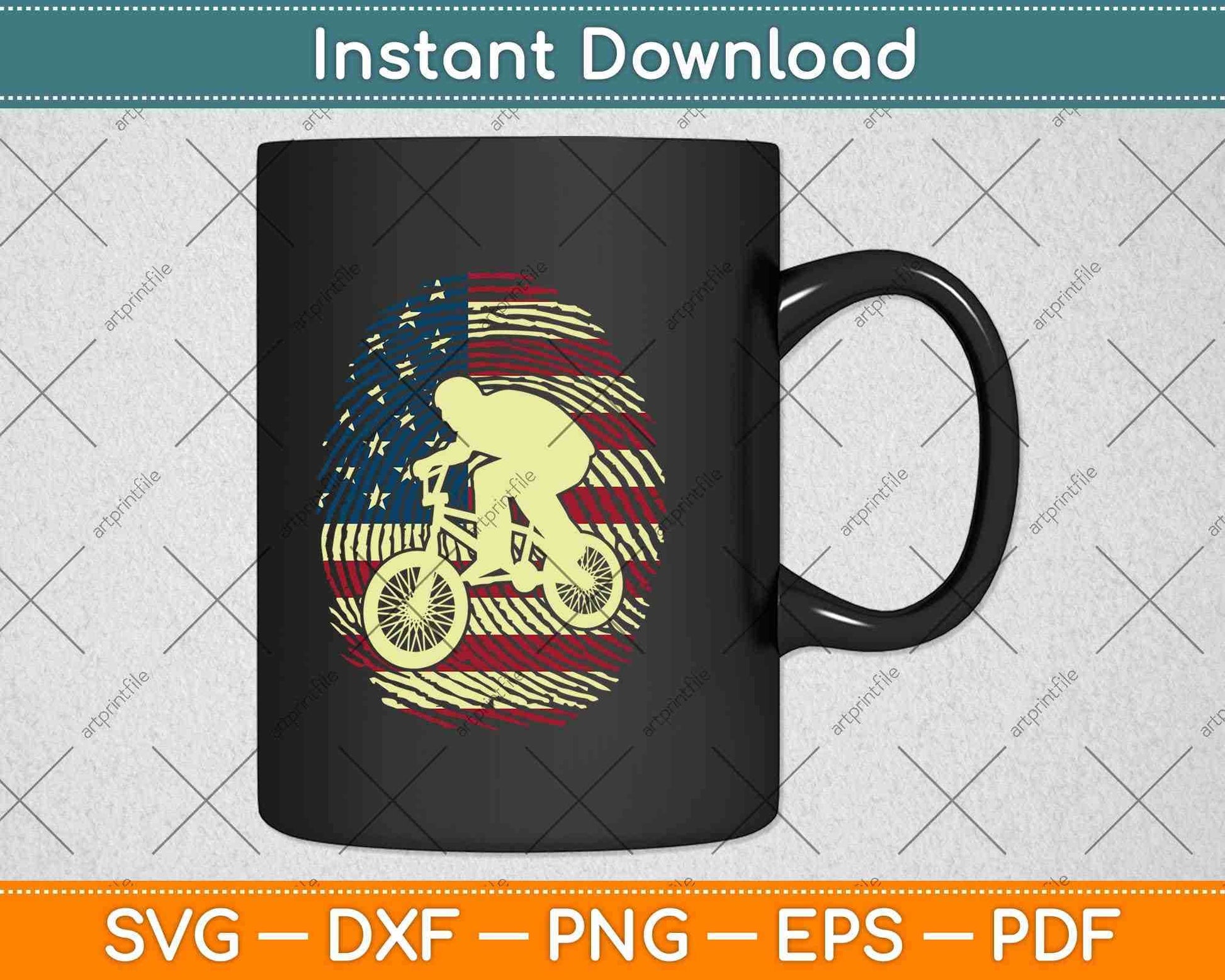 American Flag Boys Cycling Svg Design Cricut Printable Cutting Files