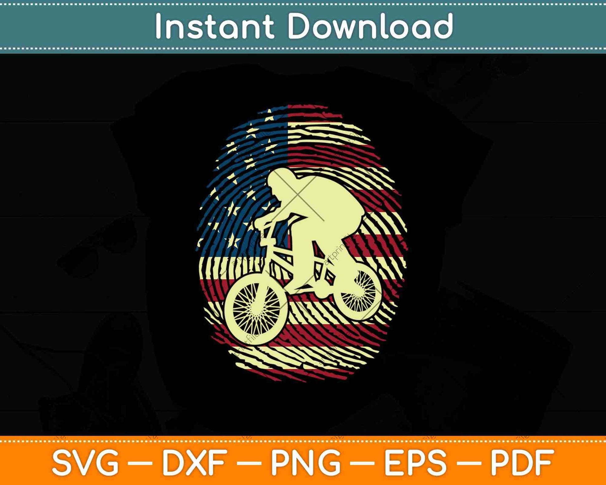 American Flag Boys Cycling Svg Design Cricut Printable Cutting Files
