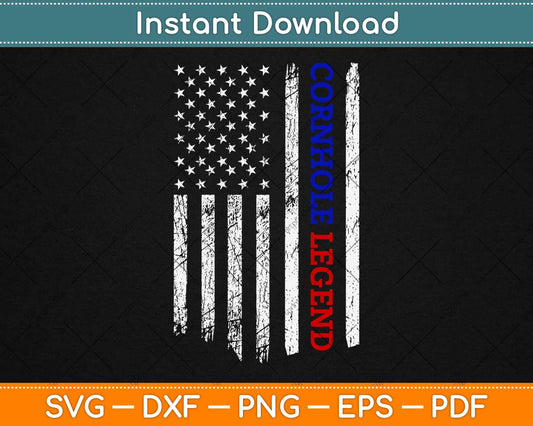 American Flag Cornhole Legend Champion Bean Bag Svg Design