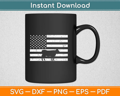 American Flag Cow Svg Design Cricut Printable Cutting Files