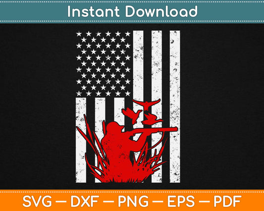 American Flag Duck Hunting Svg Design Cricut Printable Cutting Files