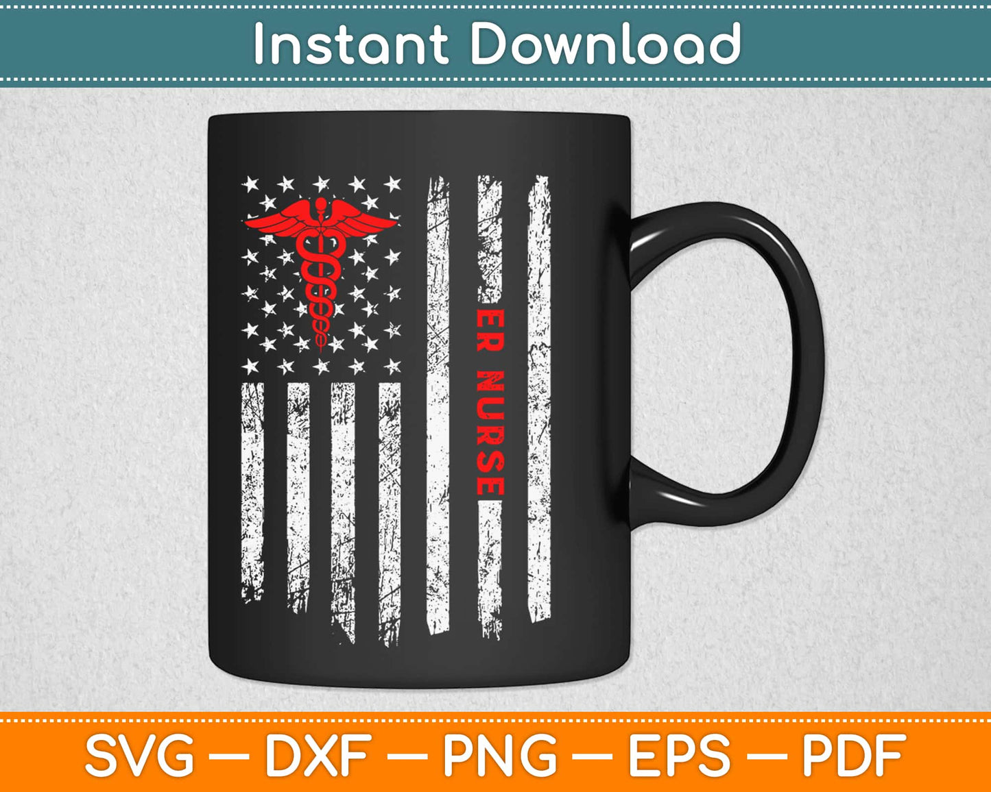 American Flag Emergency Nurse Svg Design Cricut Printable Cutting Files