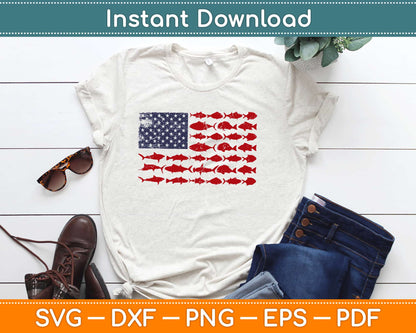 American Flag Fishing Svg Design Cricut Printable Cutting Files