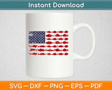 American Flag Fishing Svg Design Cricut Printable Cutting Files