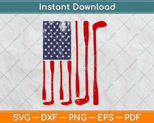 American Flag Golf Svg Design Cricut Printable Cutting Files