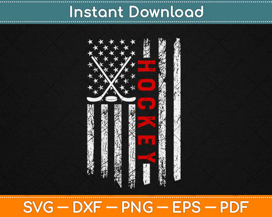 American Flag Hockey USA Patriotic Svg Design Cricut Printable Cutting Files