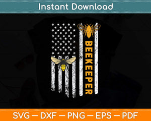 American Flag Honey Bee Beekeeping Hive Beekeeper Svg Png Dxf Digital Cutting File