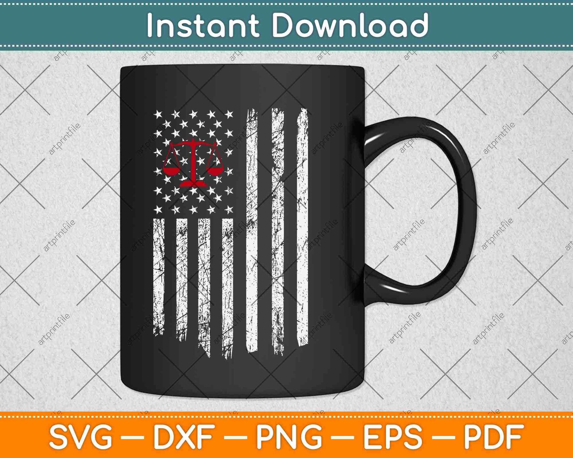 American Flag Lawyer Father's Day Svg Png Dxf Digital Cutting File