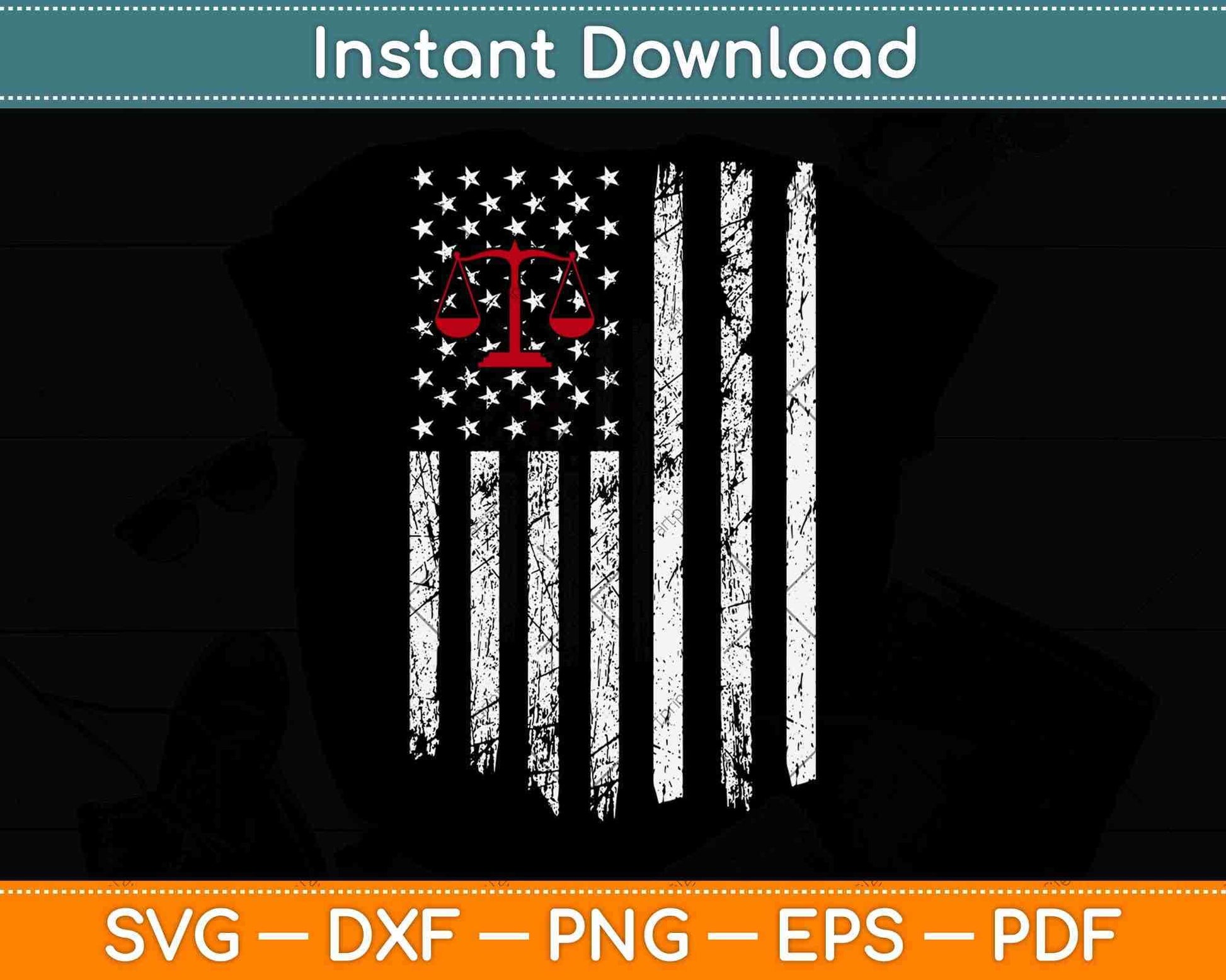 American Flag Lawyer Father's Day Svg Png Dxf Digital Cutting File