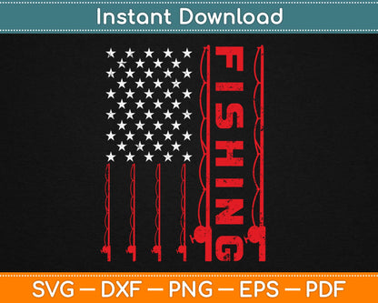 American Flag Patriotic Fishing Pole Outdoorsman Svg, Png Files – artprintfile