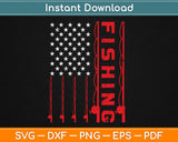 American Flag Patriotic Fishing Pole Outdoorsman Svg Printable Cutting Files