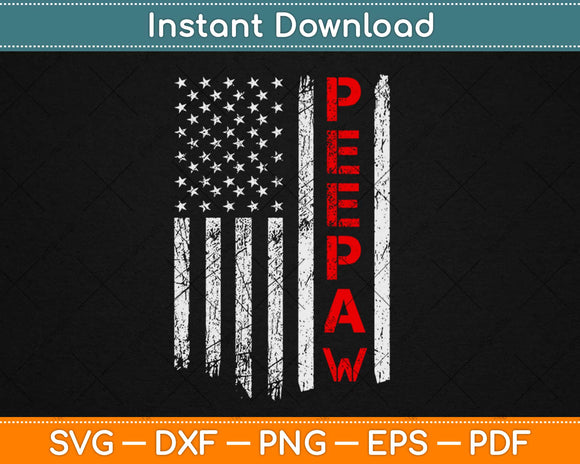 American Flag Patriotic Peepaw Christmas Svg Design Cricut Printable Cutting Files