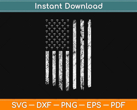American Flag Patriotic Skydiving 4th July Svg Design Cricut Printable Cutting Files