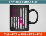 American Flag Pekatees Breast Cancer Awareness Svg Design Printable Cutting Files