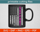 American Flag Pekatees Breast Cancer Awareness Svg Design Printable Cutting Files