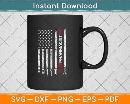 American Flag Pharmacist Father's Day Svg Png Dxf Digital Cutting File