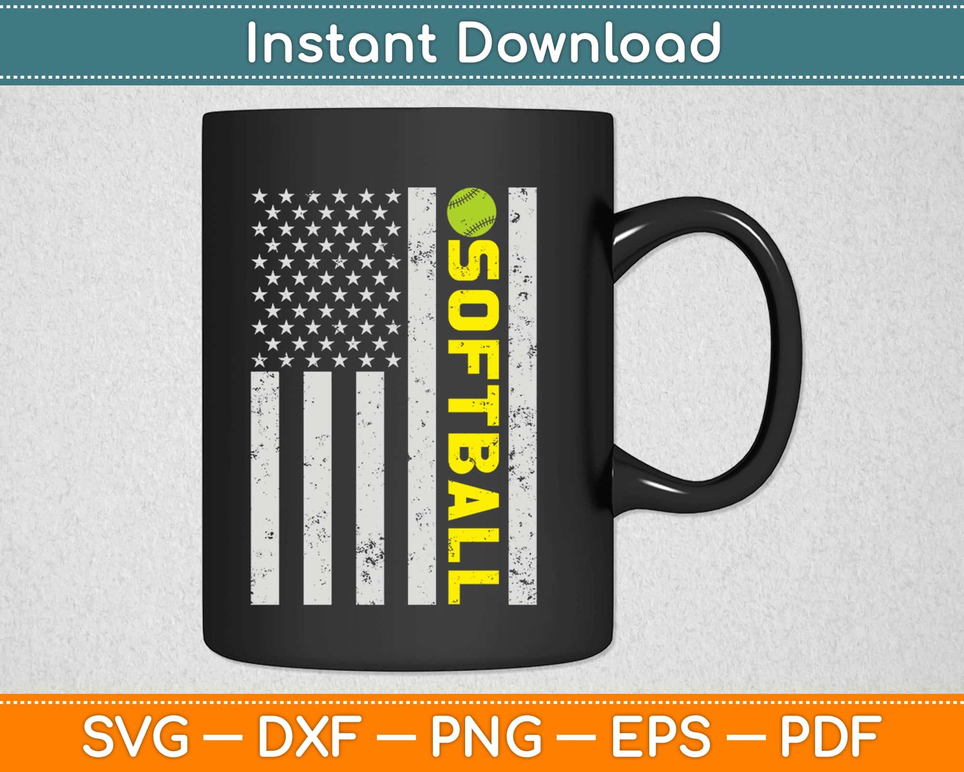 American Flag Softball Svg Design Cricut Printable Cutting Files