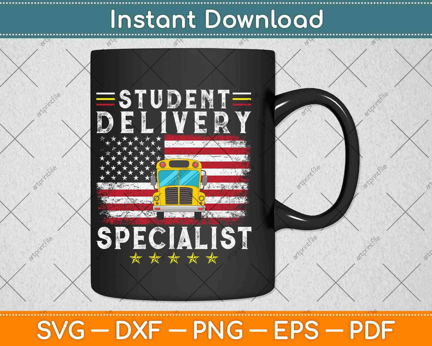 American Flag Student Delivery Specialist School Bus Driver Svg Design