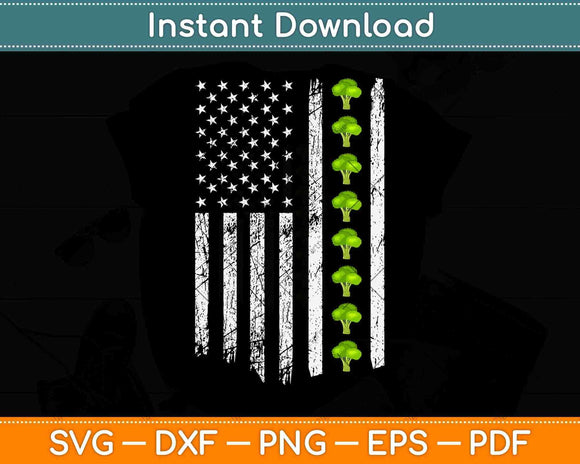 American Flag Vegetables Broccoli Keto Diet Vegan Svg Png Dxf Digital Cutting Files