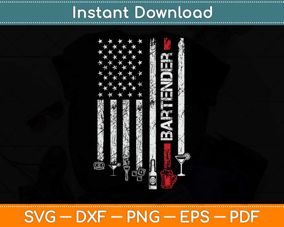 American Flag with Bartender Svg Png Dxf Digital Cutting File