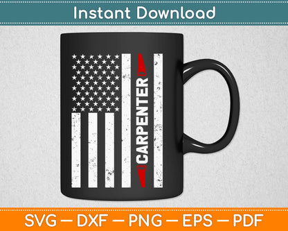 American Flag With Carpenter Svg Design Cricut Printable Cutting Files