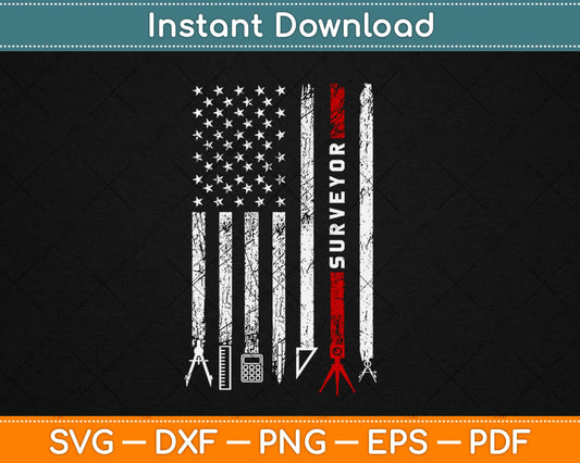 American Flag with Surveyor Svg Design Cricut Printable Cutting Files