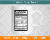 Apple Crisp Nutrition Facts Svg Png Dxf Digital Cutting File