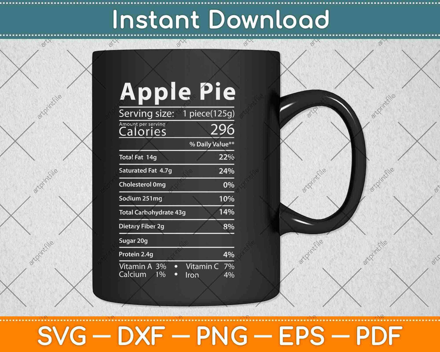 Apple Pie Nutrition Facts Label Costume Thanksgiving Svg Design