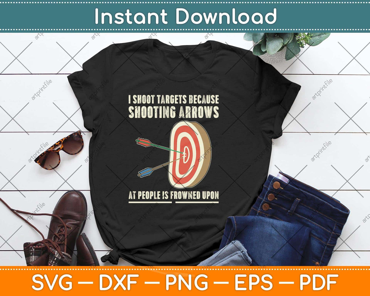 Archery Archer - Funny Bowman Bow Archer Svg Png Dxf Digital Cutting File