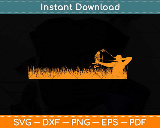 Archery Bow Hunter Deer Mule Elk Bow Hunting Svg Png Dxf Digital Cutting File