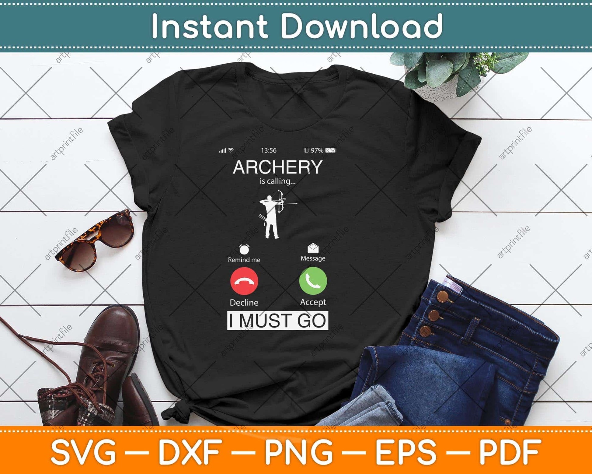 Archery Is Calling And I Must Go Funny Svg Png Dxf Digital Cutting File